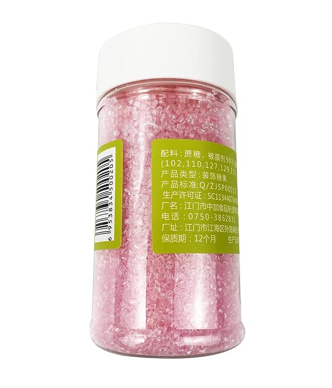 Edible Sugar Sprinkles Pink Candy 100g/ 3.5oz Baking Edible Cake Decorations Cupcake Toppers Cookie Decorating Ice Cream Toppings Celebrations Shaker Jar Wedding Shower Party Chirstmas Supplies