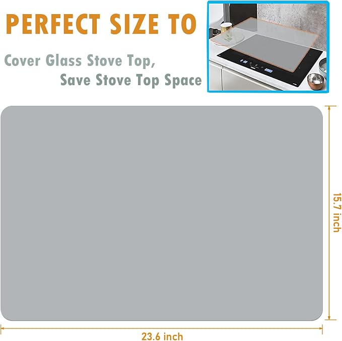 Webake Silicone Mat for Countertop, Counter Top Protector Heat Resistant 23.6" x 15.7" Desk Pat, Nonstick Glass Top Stove Cover Large Pastry Mat, Extra Thick Work Mat for Resin Computer Air Fryer