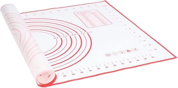 Silicone Pastry Baking Mat Dough, Non Slip Silicone Pastry Mat Extra Large with Measurements Kitchen Counter Kneading Cooking Board Pad Matt for Pie Pizza Cookies Fondant Making