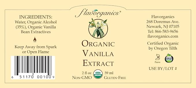 Flavorganics Organic Vanilla Extract, 2 ounce