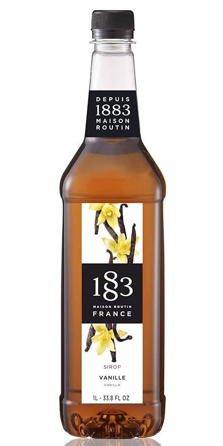 1883 Maison Routin Syrup for Drinks, Made In France (33.8 Fl Oz, Vanilla Plastic)