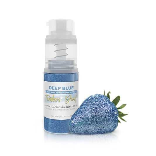Bakell - Deep Blue Tinker Dust (4g, 1x Mini Spray Pump) Edible Glitter for Food, Desserts, and Baked goods!