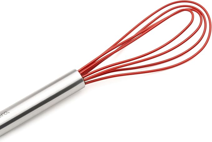 Cuisipro 8-Inch Silicone Flat Whisk, Red