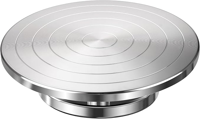 Yncotte Pottery Wheel, 12 Inch Sculpting Wheel Double-Sided Banding Wheel Pottery Turntable Aluminium Alloy Metal Rotating with Ball Bearings for Ceramics Clay Model Making Cake Decor Paint Spraying