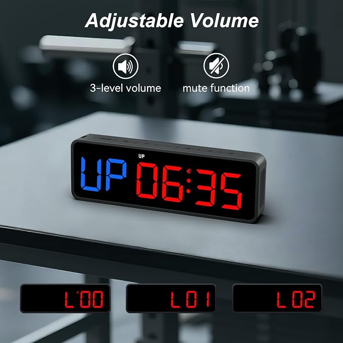 Acedeck Portable Gym Timer Clock: Fitness Digital Clock with Strong Magnet - Remote Control for Fitness Enthusiasts - Powerful Battery for Home Gym Garage Boxing