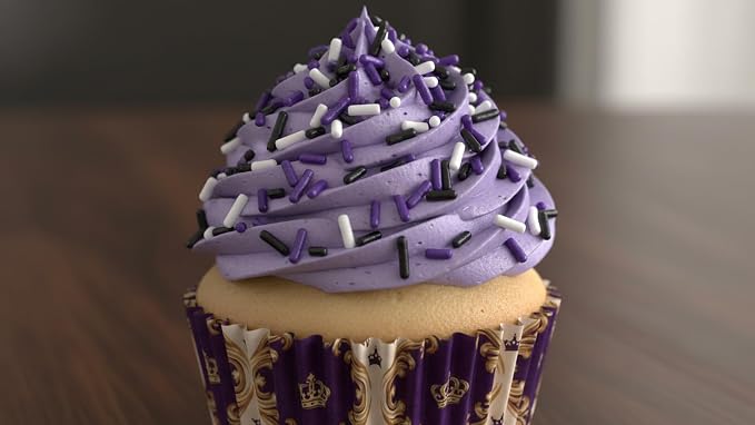 NCS Black, White & Pearlized Purple Jimmies Edible Sprinkles – Cupcake, Cake & Cookie Decorations, 7 oz