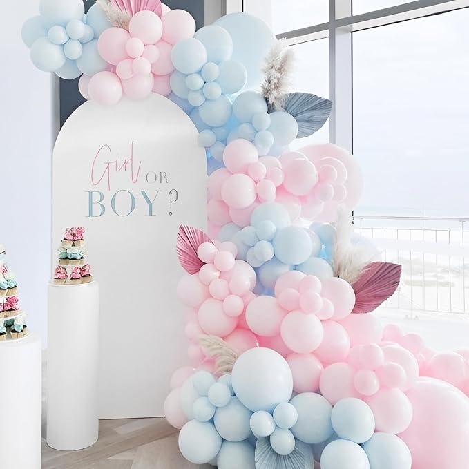 Voircoloria 90pack Light Blue Balloons Different Size 18/12/10/5 Inch Baby Blue Balloon Garland Arch Kit for Boys Girls Birthday Party, Baby Shower, Wedding, Gender Reveal, Baby Shower Decorations
