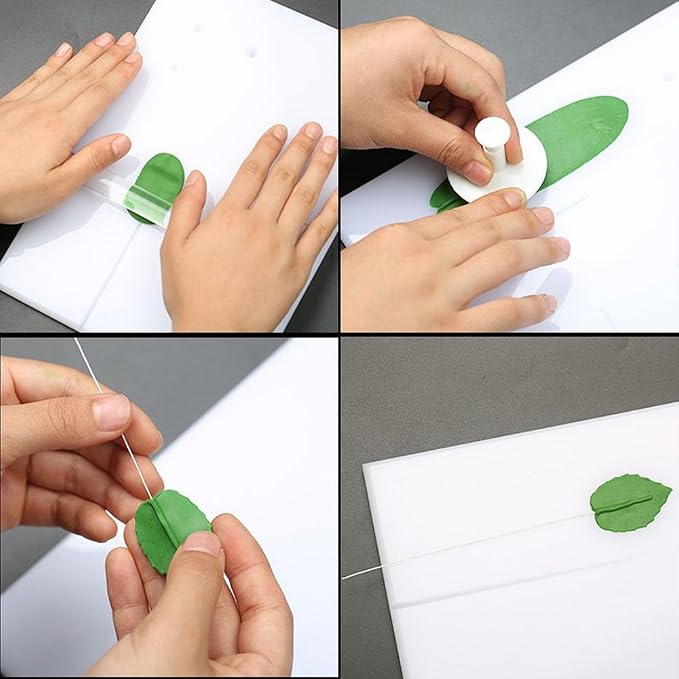 Petal and Leaves Veining Board Fondant Gumpaste Flower Cake Decorating Tools Sugarcraft Flower Tools Color White