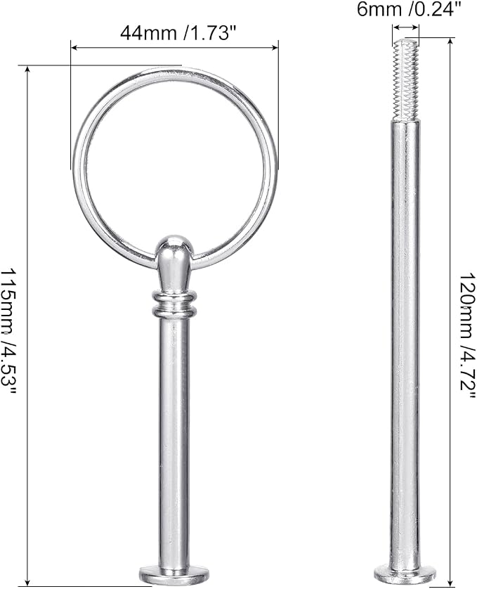 uxcell 6 Set Cake Tray Stand Handle Cupcake Dessert Plate Hardware Fitting Holder Rod Stand Handle for Cake Stand Wedding Party, 3-Tiers Round Silver