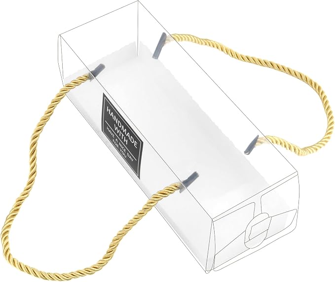 40 Pack Clear Cake Boxes with Gold Rope Handle, 7.3 x 2.5 x 2.5 Inch Chocolate Covered Strawberry Packaging, Bakery Gift Boxes for Wedding Dessert Table Party Treats