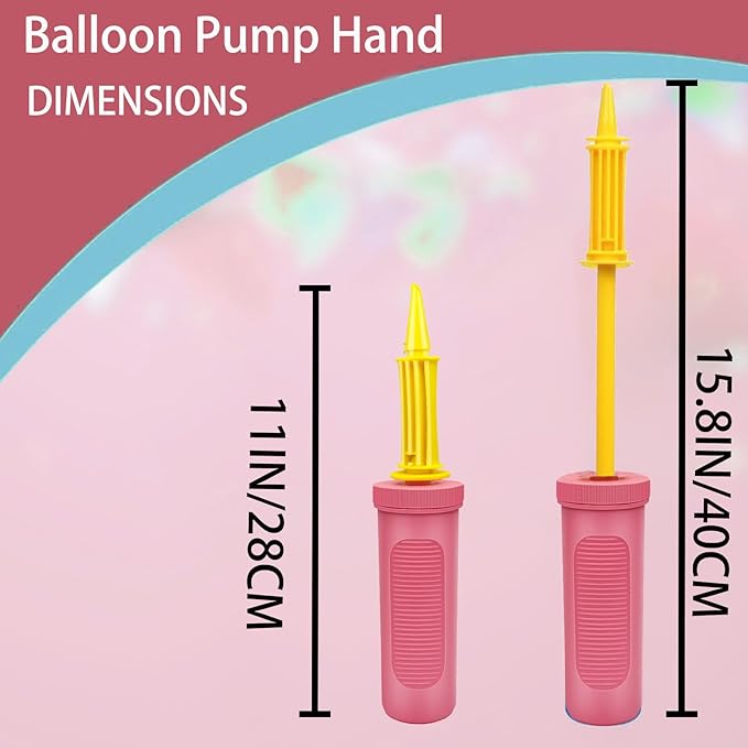 Balloon Hand Pump,Balloon Pump Hand Two-Way Dual Action,Air Pump for Balloons for Birthday Party Decorations, Portable Hand Pump for Balloons. (Pack of 2)