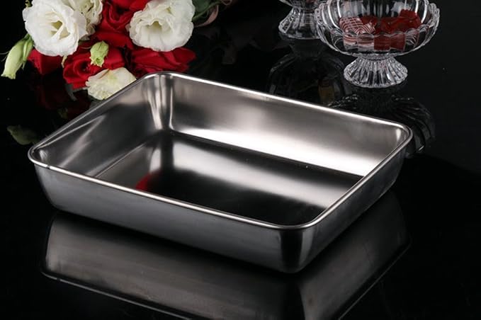 Sheet Pan,Cookie Sheet,Heavy Duty Stainless Steel Baking Toaster Oven Jelly Roll Pan,Deep Edge,Superior Mirror Finish, Dishwasher Safe (16.2x12.6x2.4 inches)
