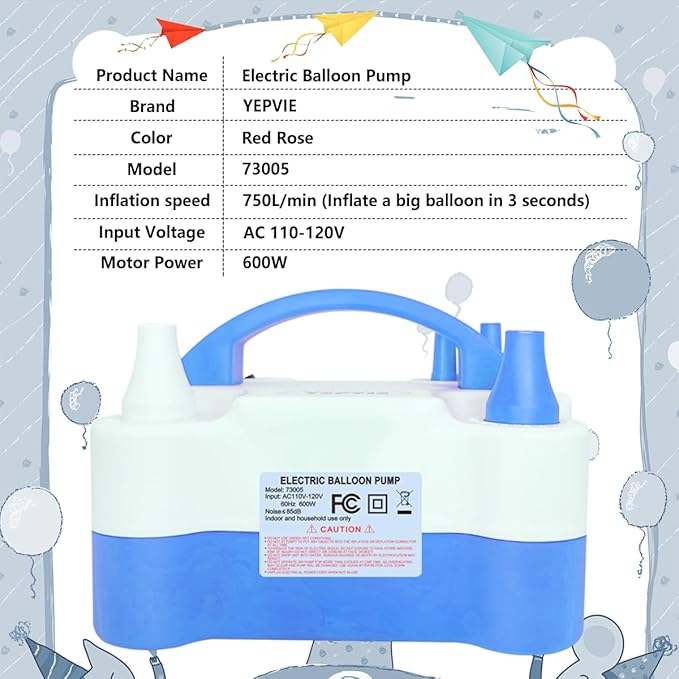 Electric Balloon Pump, Portable 2 Modes Balloon Blower Machine with 14 Balloon Arch Kits, Air Pump for Balloon, Balloon Inflator for Party Decoration