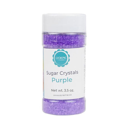 O’Creme Sugar Crystals - Coarse Sugar for Cookie Decorating - Eye-Catching Sugar Crystals – Coarse Sugar for Unique Cake Toppings, Cupcakes and Cookies – Ideal Decoration Solution - 3.5 Ounce Purple
