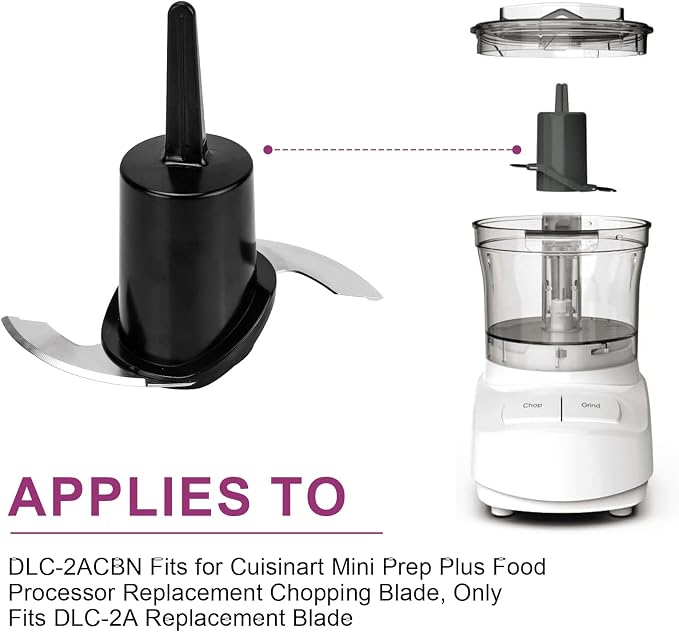 DLC-2ACBN Fits for Cuisinart Mini Prep Plus Food Processor Replacement Chopping Blade, Only Fit DLC-2A Replacement Blade, Compatible with DLC-2A, DLC-2ATQ, DLC-2AR, DLC-2APK et, Sharp and Strong Blade