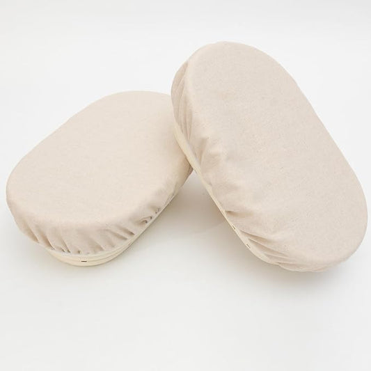 2 Pack Oval Organic Linen Bowl Covers, Bread Proofing Cover,10 IN Elastic Sourdough Bowl Covers, 100% Natural Organic Linen,Unbleached,Perfect for Bread Banneton Proofing Basket (2 Pack - 10in-Oval)