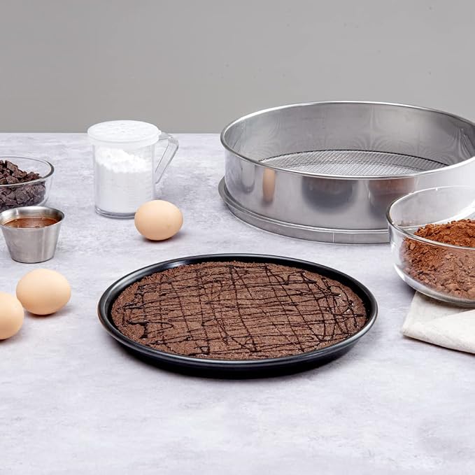 Restaurantware Met Lux 10.2 Inch Round Cake Pan 1 Heavy-Duty Pizza Pan - Non-Stick Oven-Baking Aluminum Deep Dish Pizza Pan For Pizzas & More Perfect For Pizzerias Buffets or Sandwich Shops