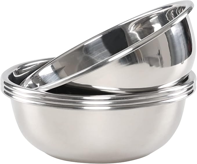 4-pack Mixing Bowls, 8.6 Inches Stainless Steel Prep Serving Bowls