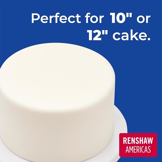 Renshaw White Fondant Icing for Cake Decorating - Ready to Roll, Edible Fondant for Cupcakes, Cookies, & Cake Decoration, Smooth & Easy to Use, Kosher, Light Vanilla Flavor - 2.2 lbs