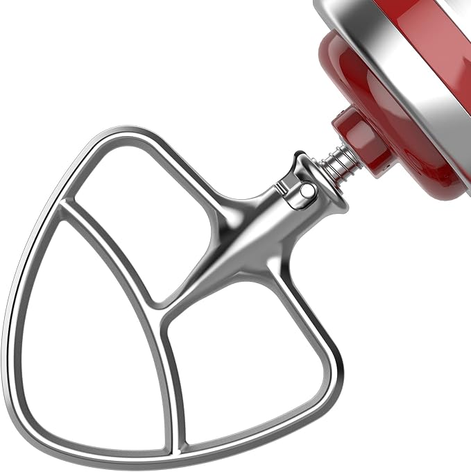 Stainless Steel Beaters for KitchenAid Stand Mixer, 4.5-5Qt Tilt-Head Paddle Attachment for Kitchenaid Mixer, Polished Flat Beater for KitchenAid-Dishwasher Safe by HOZODO