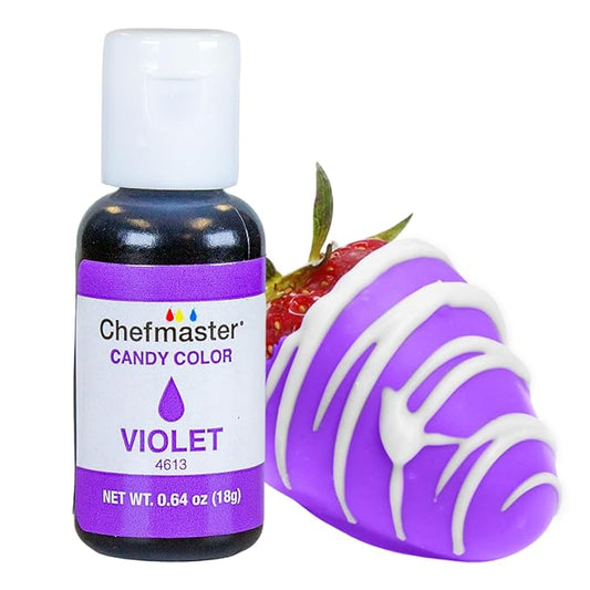 Chefmaster Violet Candy Color | True-Tone Shades | Oil-Based | Professional-Grade Dye | Chocolate, Strawberries, Cake Pops | Decorating | Easy-to-Use | Manufactured in the USA | 0.64 oz
