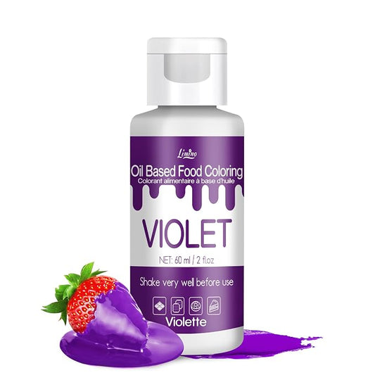 Oil Based Food Coloring for Chocolate - Vivid Food Coloring Set for Candy Melts, Baking, Cake Decorating, Fondant - Fat Soluble Food Color Dye for Icing, Cookie, Crafts - 2 fl.oz / 60ml Bottles (Violet)