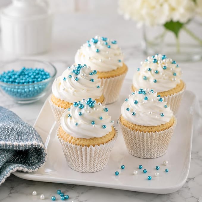 Sprinkles for Baking Edible Sugar Confetti 10.8oz, Nonpareils & Sugar Pearls - Six Pearl Sprinkles Mix Cake Decorations, Cookies, Cupcakes, Dessert Toppings (Spring Pastel Colors)