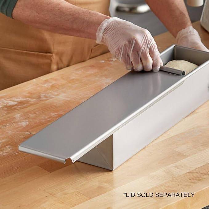 Soro Essentials- 16” x 4” Aluminized Steel Pullman Pan with Silicone Glaze Non-Stick Finish 2 lb- Straight-sided Folded Construction Quick Release Bakeware Bread Loaf Pan Loaf Baking Pans