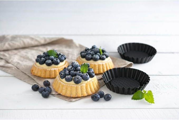 Zenker Non-Stick Carbon Steel Mini Tart Pans, 4-Inch Diameter, Set of 6