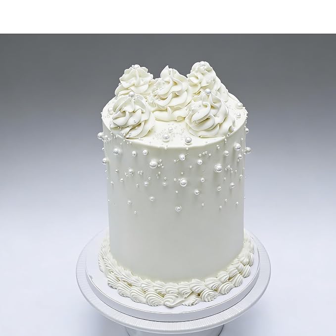 Weraru Edible White Pearl Sugar Sprinkles Candy Mixing Size Baking Edible Cake Decorations Cupcake Toppers Cookie Decorating Celebrations Wedding Shower Party Chirstmas Supplies 130g/ 4.58oz