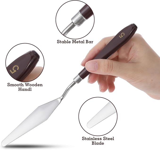 5 Pcs Cake Spatula Stainless Steel Cake Decorating Spatula Cakes Apatula Palette Knife Icing Frosting Cream Spatulas Baking Pastry Tool For Frosting Fondant Chocolate
