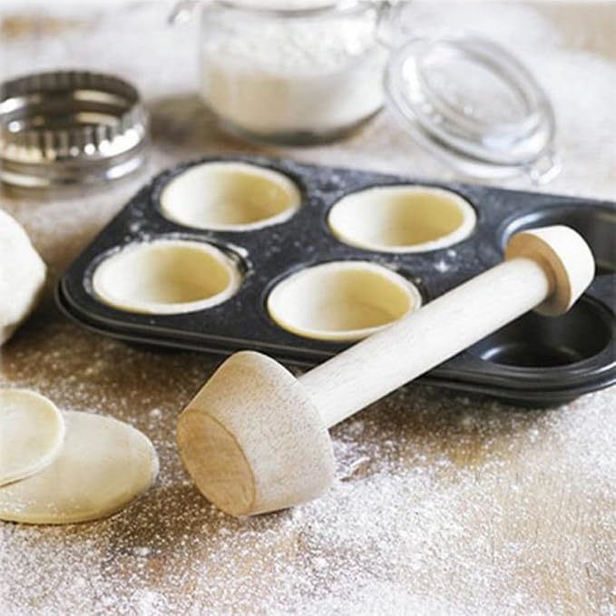 Tart Tamper Pastry Tamper Double Side Wooden Egg Tart Tamper Mold DIY Cake Pastry Pusher for Kitchen Party Baking Tools, Egg Tart Molds,Tart Tamper,Pie, Tart and Quiche Pans Bakeware