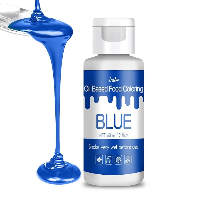 Oil Based Food Coloring for Chocolate - Vivid Food Coloring Set for Candy Melts, Baking, Cake Decorating, Fondant - Fat Soluble Food Color Dye for Icing, Cookie, Crafts - 2 fl.oz / 60ml Bottles (Blue)