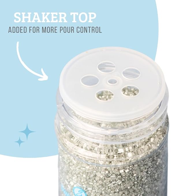 Sweets Indeed Silver Decorating Sugar – Metallic Silver Sanding Sugar Crystals for Baking & Decorating Cupcakes, Cookies, Cakes & Desserts – Wedding, Holiday & Party Topping – 5.11 ounces