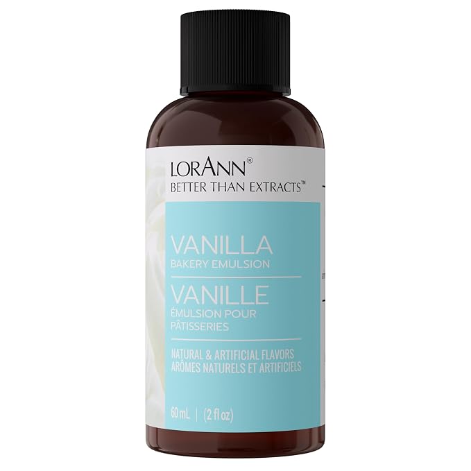 LorAnn Oils Vanilla Bakery Emulsion: True Essence, Ideal for Boosting Fruit Tones in Cakes, Cookies & Desserts, Gluten-Free, Keto-Friendly, Extract Substitute Essential, 2 Oz