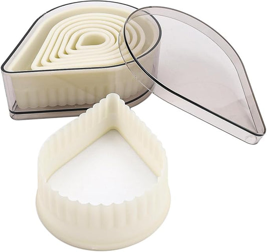 Multi-Shape Nylon Cookie Molds Round Square Star Plastic Geometry Biscuit Cutter Dough Mousse Bread Slicer DIY Bakery Utensils (Fluted Water Drop)