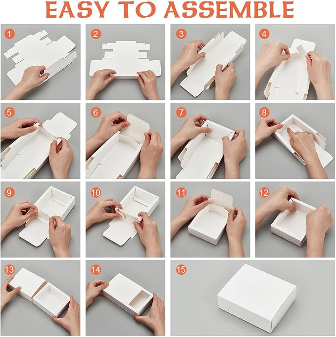 BENECREAT 20 Pack Kraft Paper Drawer Box 5x4.5x1.7 Festival Gift Wrapping Boxes Soap Jewelry Candy Weeding Party Favors Gift Packaging Boxes, White