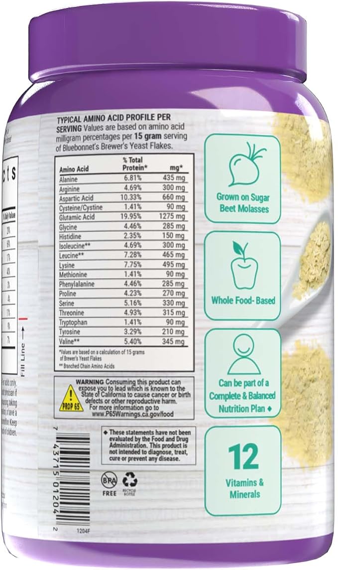 Bluebonnet Nutrition Super Earth Brewers Yeast Flakes, Super Food, Whole Food, Source for Vitamins, Great Tasting, Vegan, Vegetarian, Non GMO, Gluten Free, Soy Free, Milk Free, Kosher, 7.4 oz
