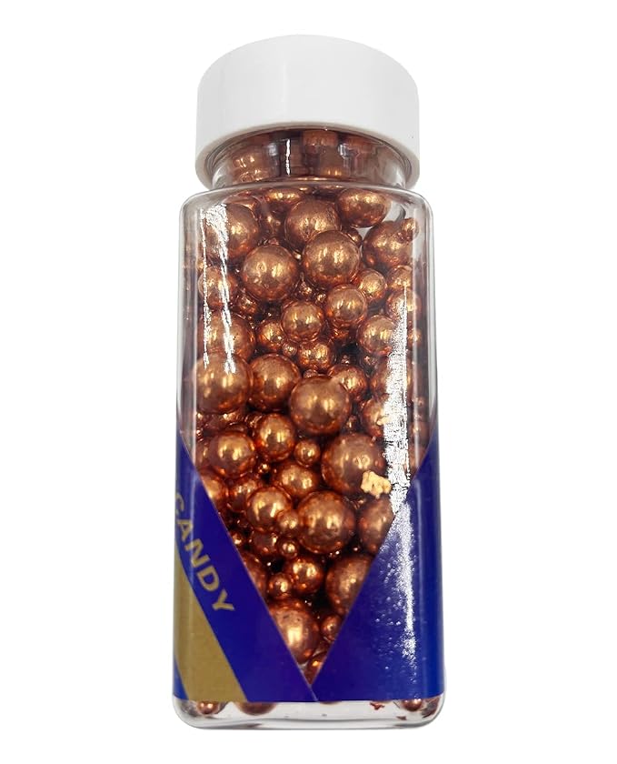 Sprinkles Pearl Sugar Candy 100g/ 3.52oz Mix Size Baking Edible Cake Decorations Cupcake Toppers Cookie Decorating Ice Cream Celebrations Shaker Jar Wedding Shower Party Chirstmas (Rose gold)