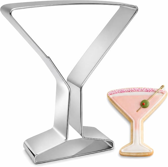 Wine Glass Cookie Cutter Stainless Steel Champagne Glass Shape Cutter for Cookies Fondant Biscuit Baking Cute Unique Weird Design for Wedding Engagement Birthday Party Decorations