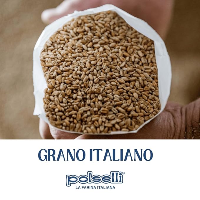 POLSELLI Organic Flour, Type 00, 100% Italian Grain Double Zero Flour, 5 kg | Extra Fine "00", Organic Wheat Flour For Neapolitan Pizza, Pasta And Bread; All-Natural, Unbleached, Unbromated, No Additives