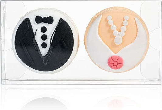 RomanticBaking 50 PCS 4.17" x 2.16" x 1.37" Macaron Boxes for 2 Mini Treat Boxes for Chocolate Covered Orec, Chocolate Truffle,Browines &Pastry Candy Boxes