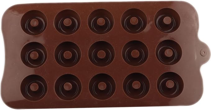 15 Cavity Donut Shaped Silicone Candy Molds For Chocolate Candy Set Of 2