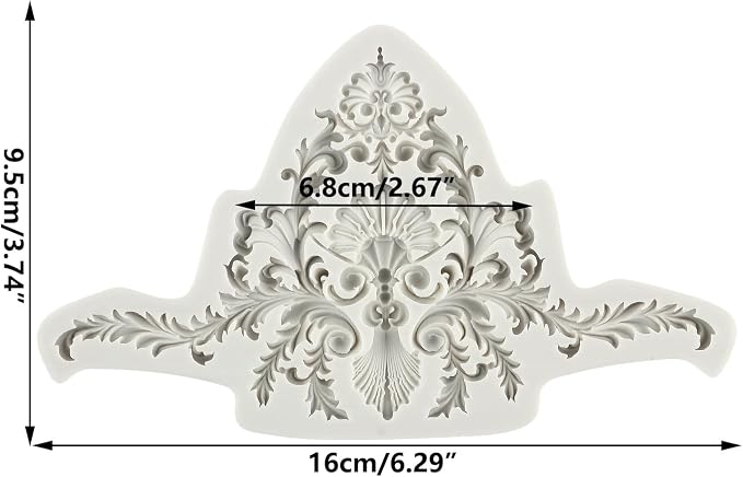 Baroque Style Curlicues Scroll Lace Fondant Silicone Molds Relief Flower Mold Filigree Mold 3D Sculpted Flower For Sugar Cake Decorating Cupcake Topper Chocolate Gum Paste Candy Polymer Clay