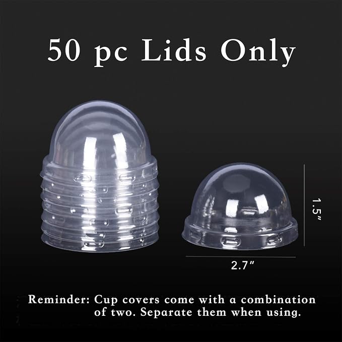 Party Hippo Cupcake Cups, 3.5 Oz 50 pcs Disposable Foil Muffin Liners, Gold Baking Cups, Ramekin Aluminum Cupcake Tip Pan Ramekin Holders, Little Baking Cups (50, Lids)