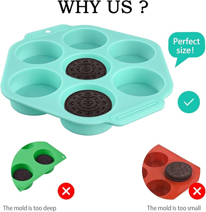 Actvty Round Chocolate Covered Cookie Molds, 3 Pcs Cylinder Chocolate Candy Silicone Molds, Perfect for Covered Cookies, Making Candy, Cakes, Jelly, Muffin, Soap