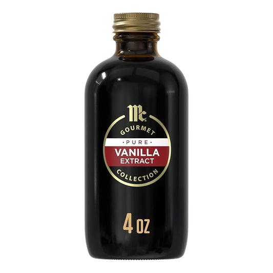McCormick Gourmet Collection Vanilla Extract, Pure, Our Best Herbs & Spices, Crafted in Small Batches with 100% Madagascar Vanilla Beans, Elevates Cookies, Pancakes, Waffles, Coffee, Sauces, Glazes, and More, 4 fl oz