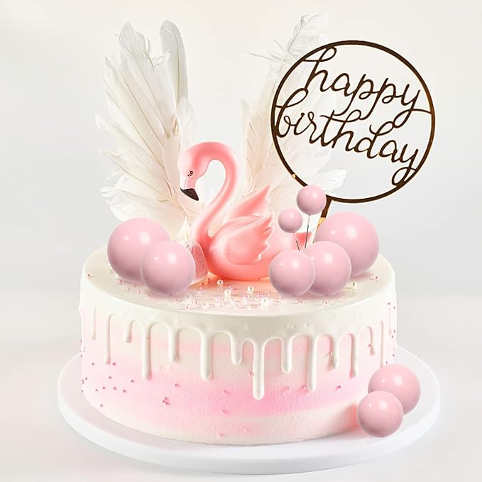 30 PCS Balls Cake Topper DIY Cake Insert Toppers Ball Cake Picks Cupcake Topper for Birthday Party Baby Shower Wedding Cake Decoration（Pink）