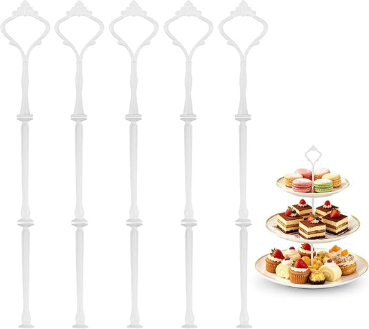 3 Tier Cake Stand, Luxury-Looking Wedding Cupcake Plate Holder, White Wreath Fruit Dessert Tower Tray for Birthday Party, Baby Shower, Graduation and Christmas Party (Plates NOT Included)