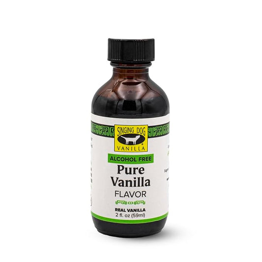 Singing Dog Vanilla Pure Vanilla Flavor, Alcohol-Free, 2 fl oz - Real Vanilla Beans, Glycerin-Based - Gluten-Free, Non-GMO, Sugar-Free